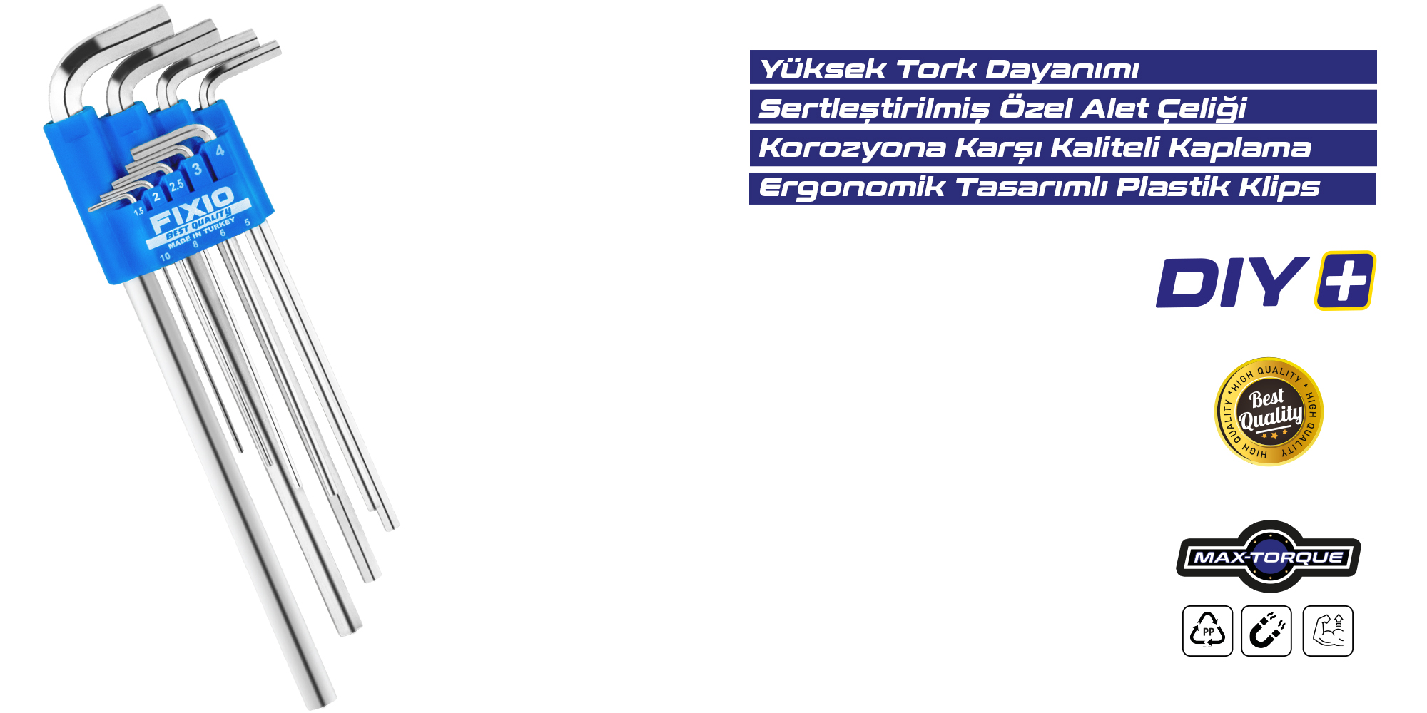 9 Pcs Long Arm Hex Key Set